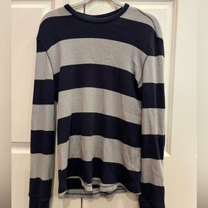 Vintage Old Navy Striped Sweater Grey and Navy, Size Large
